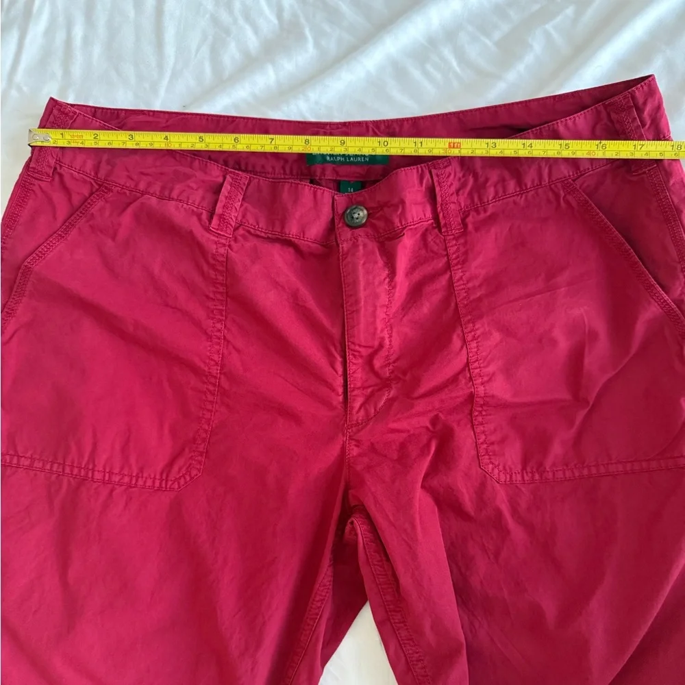 LRL LAUREN JEANS CO Women’s Red Cotton Chino Cotton Straight Leg Pants Sz 14 - Picture 8 of 9
